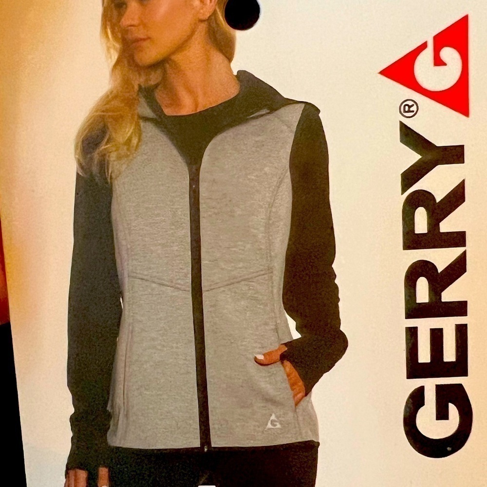 GERRY Women’s Hooded Black Vest Size S Full-Zip Activewear Winter Lightweight